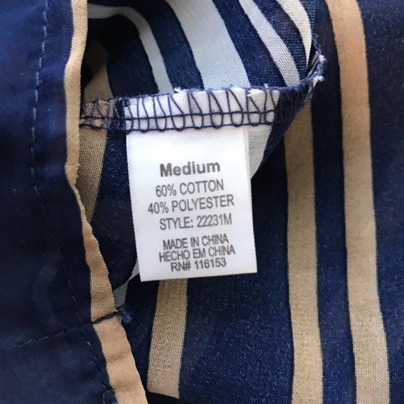 Thyme and Honey V-Neck Striped Sleeveless Button Down Tunic Sz M - Picture 5 of 7